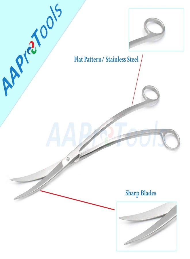 AAProTools Fish Aquarium Cleaner Wave Scissors Curved 10" Long Bent Handle Sharp/Sharp Stainless Steel Instruments - Image 2